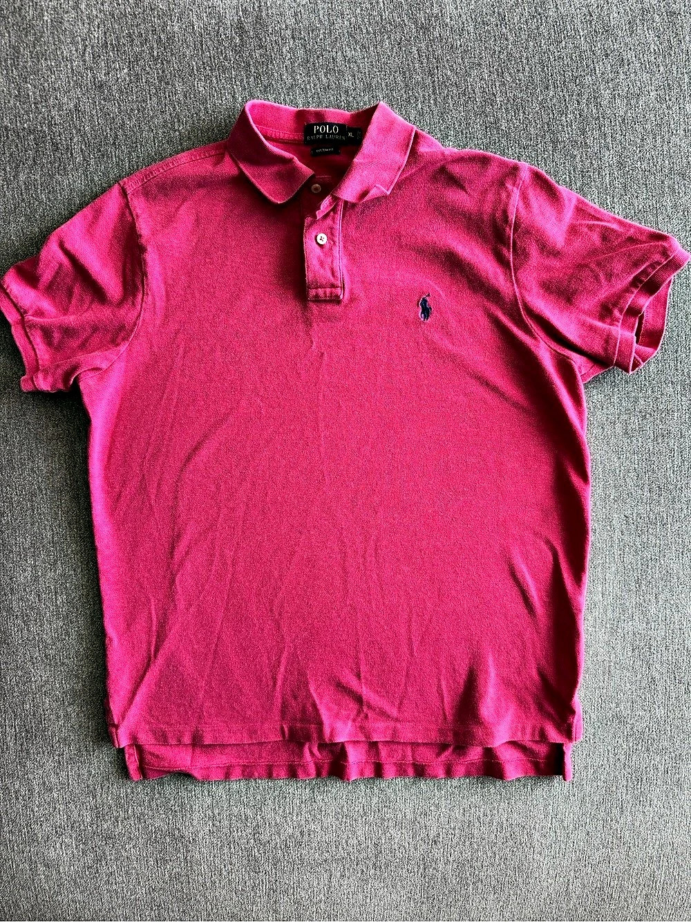 Vintage Polo Ralph Lauren Custom Fit Cotton Polo Shirt Pink XL